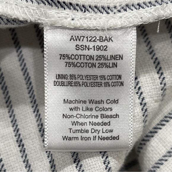 ATM Anthony Thomas Melillo Linen Blend Striped Button Front Midi Dress | Size SP - Picture 10 of 11